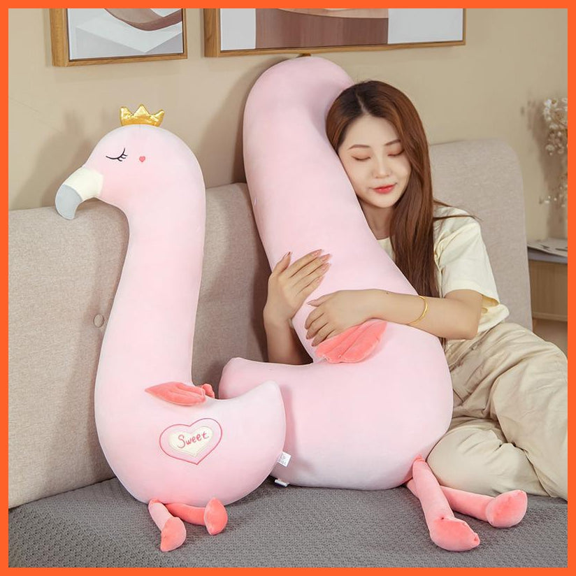 90/130Cm Cute Cartoon Flamingo Plush Toys | Stuffed Large Soft Animals Sleep Pillow Bird | For Girls Kids | whatagift.com.au.