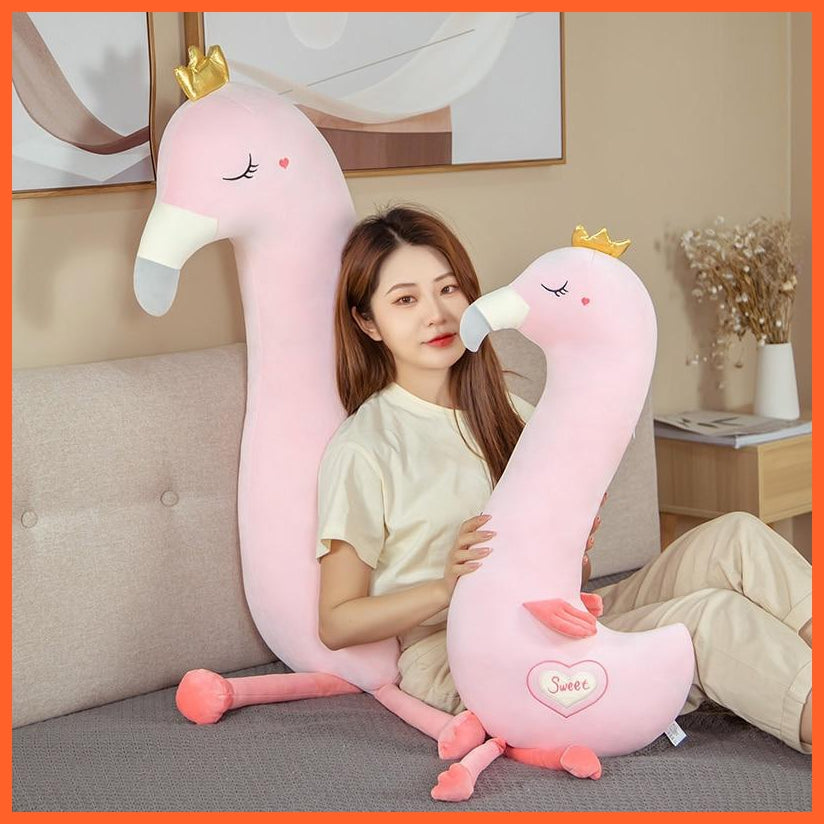 90/130Cm Cute Cartoon Flamingo Plush Toys | Stuffed Large Soft Animals Sleep Pillow Bird | For Girls Kids | whatagift.com.au.