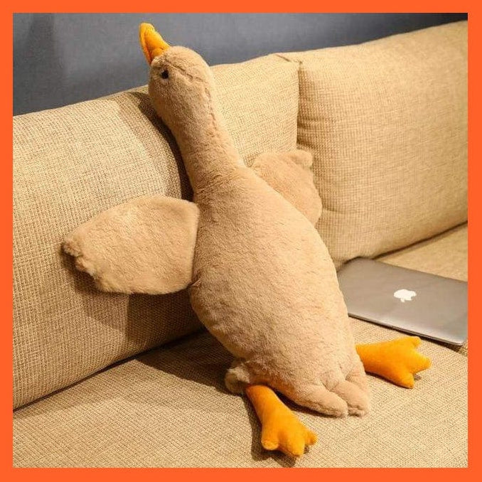 whatagift.com.au Plush Toys 90cm / Brown 50-190Cm Giant Duck Plush Toys Fluffy Sleep Pillow | Cute Animal Stuffed Swan Goose Soft Pillow