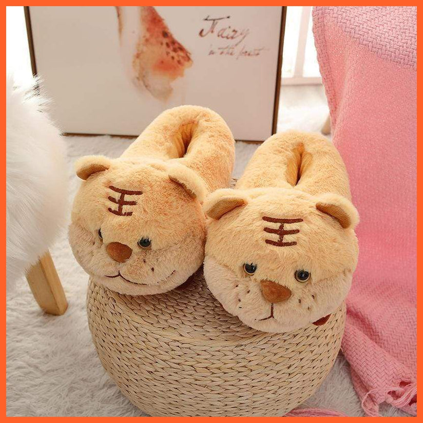 New Kawaii Animals Plush Toys Indoor Warm Winter Cute Shoes | Cartoon Dog/Pig/Duck/Tiger/Elk Shoes For Girls Christmas Gifts | whatagift.com.au.