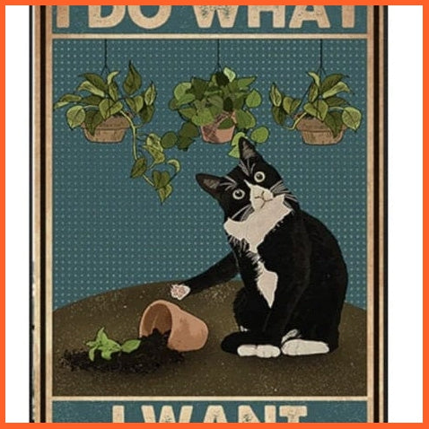 Thin Metal Cute Cat Poster | Wall Decor Accessories | whatagift.com.au.