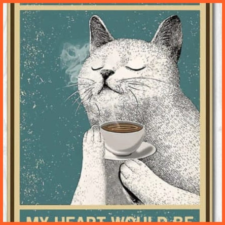 Thin Metal Cute Cat Poster | Wall Decor Accessories | whatagift.com.au.