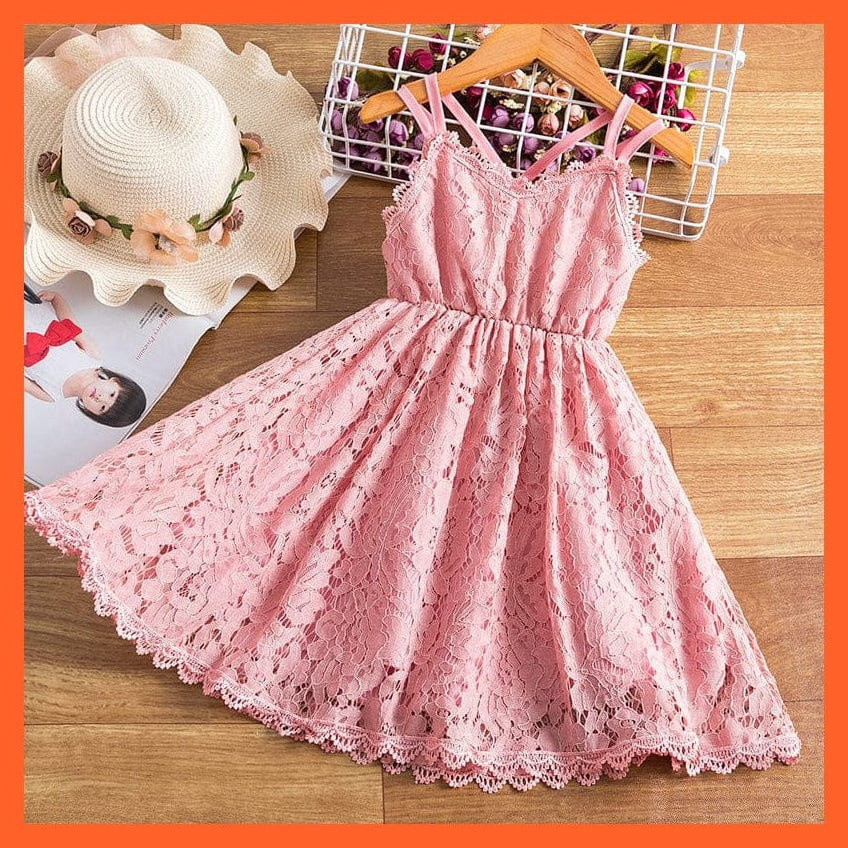 whatagift.com.au Princess Embroidery Flower Lace Dress  Girl