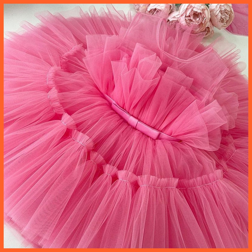 whatagift.com.au Princess Gown for Girls | Girl Elegant Birthday Tulle Dress | Bridesmaid Evening Party Dresses