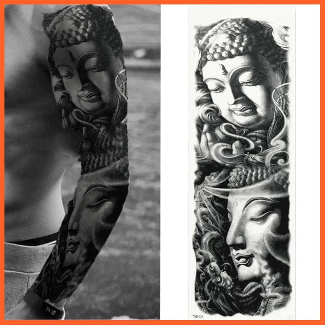 Full Arm Double Gun Female Waterproof Temporary Tattoo Stickers For Men Women | whatagift.com.au.