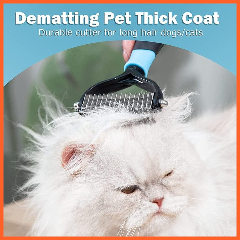 whatagift.com.au Professional De-shedding Double-Sided Brush for Cat Dog | Grooming Kit for Pets