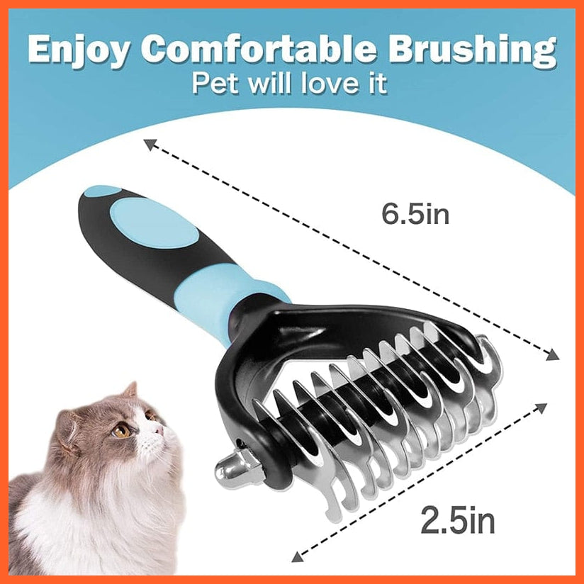 whatagift.com.au Professional De-shedding Double-Sided Brush for Cat Dog | Grooming Kit for Pets