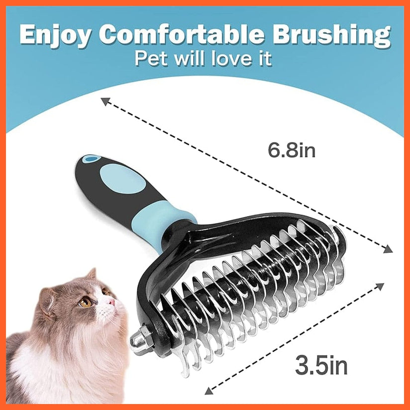 whatagift.com.au Professional De-shedding Double-Sided Brush for Cat Dog | Grooming Kit for Pets