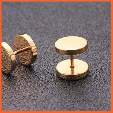 Round Stainless Steel Barbell Stud Earrings For Unisex | whatagift.com.au.