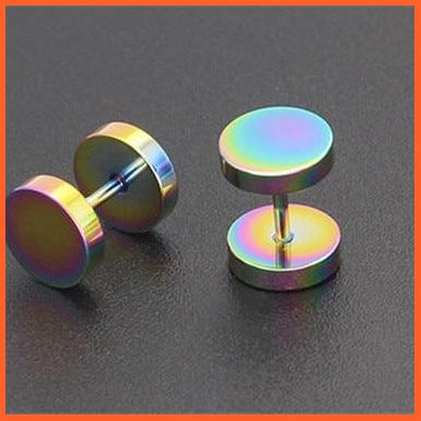 Round Stainless Steel Barbell Stud Earrings For Unisex | whatagift.com.au.