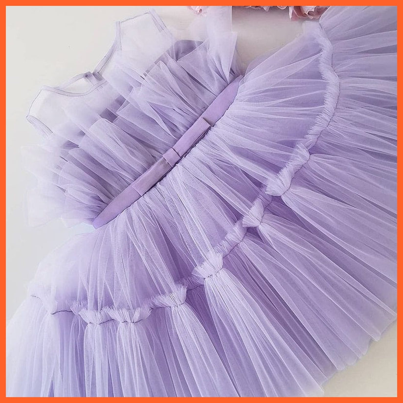 whatagift.com.au purple 01 / 9M Princess Gown for Girls | Girl Elegant Birthday Tulle Dress | Bridesmaid Evening Party Dresses