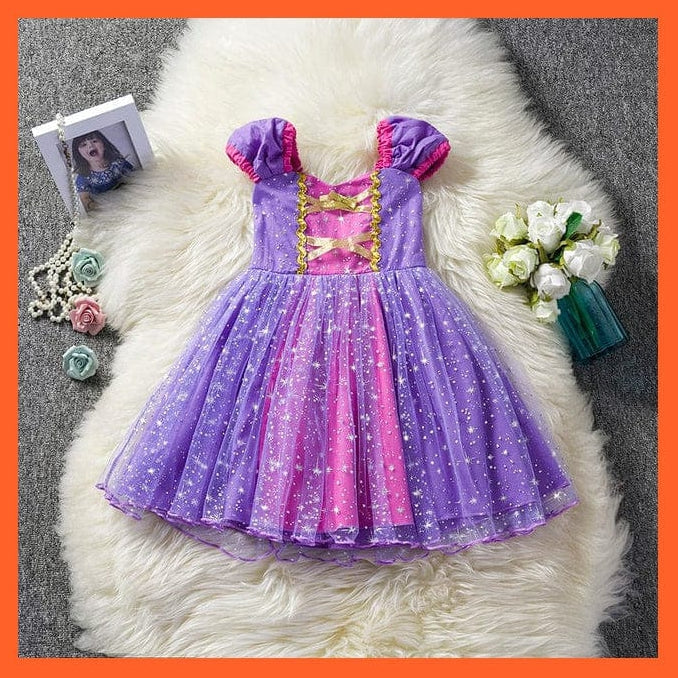 whatagift.com.au Purple 3 / 6M Cosplay Cartoon Costume Short Sleeve Polka Dot Princess Dress