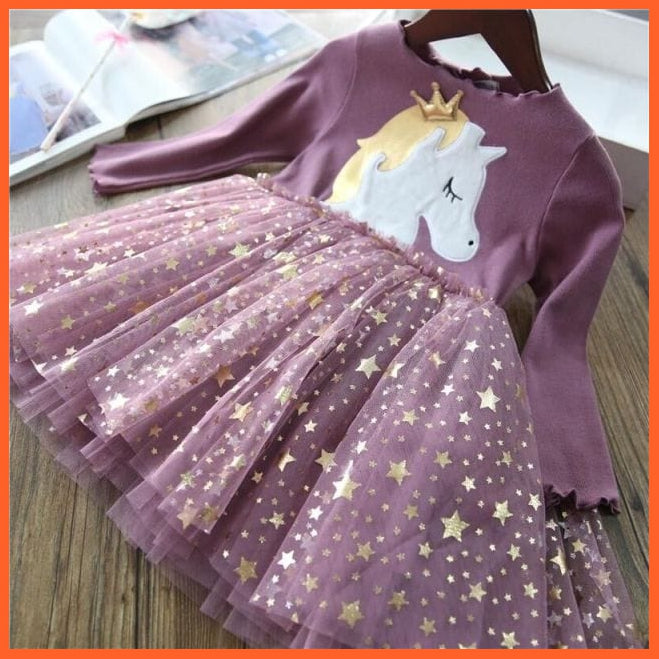 whatagift.com.au Purple / 6 Unicorn Mesh Princess Dress