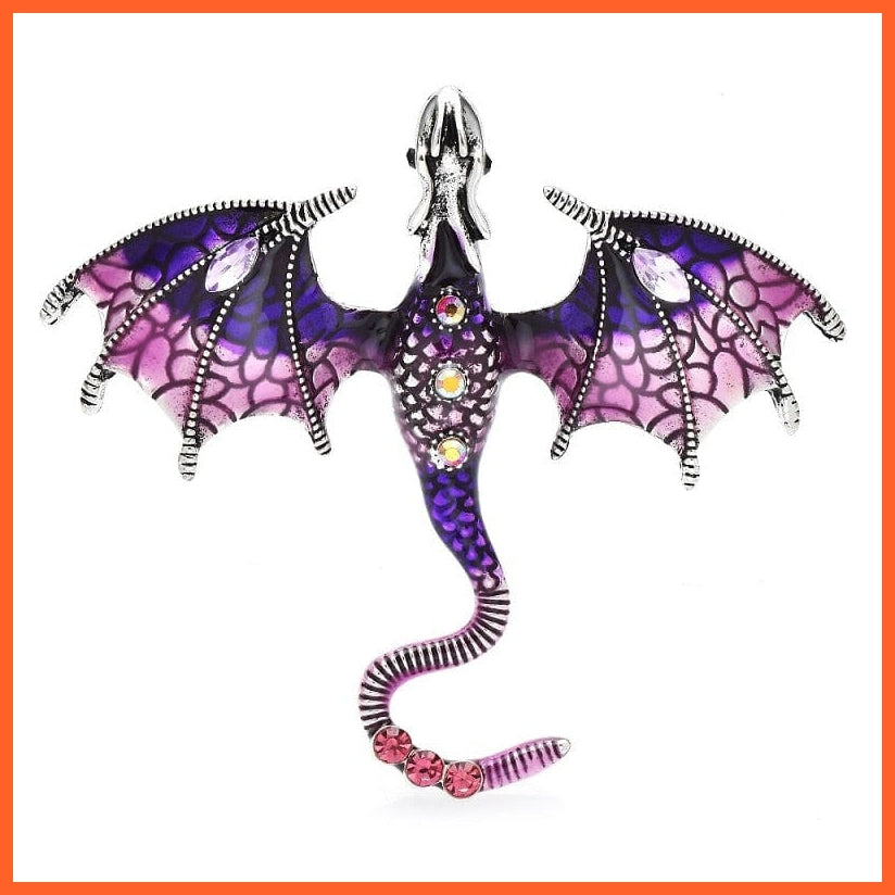 whatagift.com.au purple Dragon Brooches For Women Men | Animal Brooch Pins