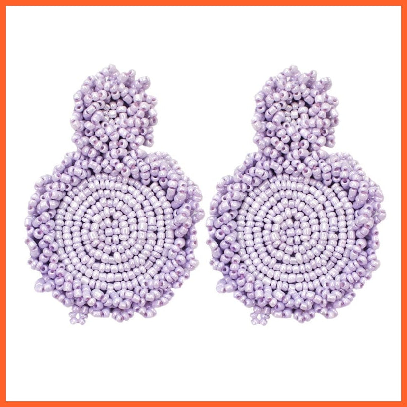 whatagift.com.au Purple Earrings Bohemian Handmade Beads Drop Earrings For Women