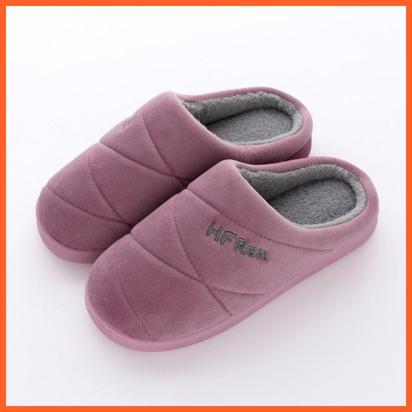 whatagift.com.au purple HFR / 6-6.5(CN36-37) New Autumn Winter Women Men Bottom Soft insole Slippers | Warm Non-slip Slides Comfortable Footwear