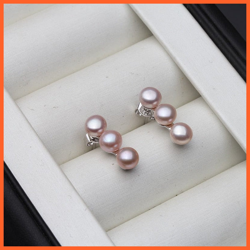 whatagift.com.au purple pearl earring 925 Sterling Silver Fine Natural Pearl Jewelry | Stud Pearl Earrings For Women
