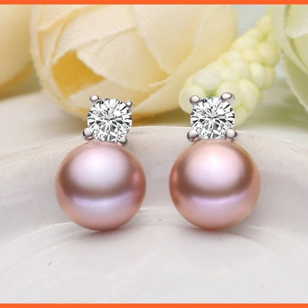 whatagift.com.au purple pearl earring Genuine Natural Freshwater Pearl Earrings for Women