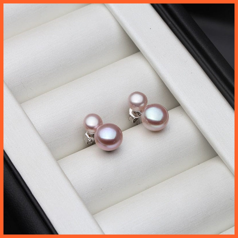 whatagift.com.au purple pearl earring Silver Earrings With White Black Pearls