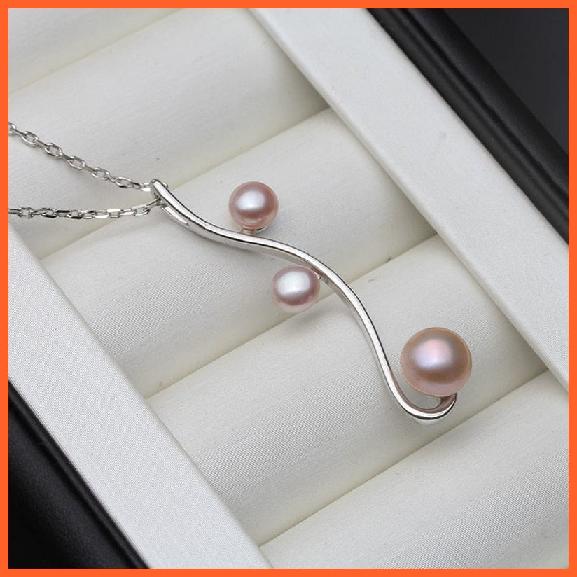 whatagift.com.au purple pearl pendant Natural Freshwater 925 Silver Pearl Pendant For Women
