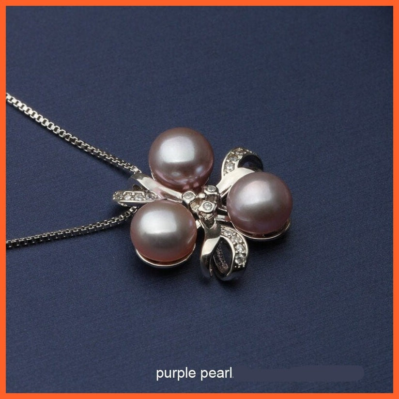 whatagift.com.au purple pearl pendant Silver Pendant With Natural Freshwater Pearl for Women