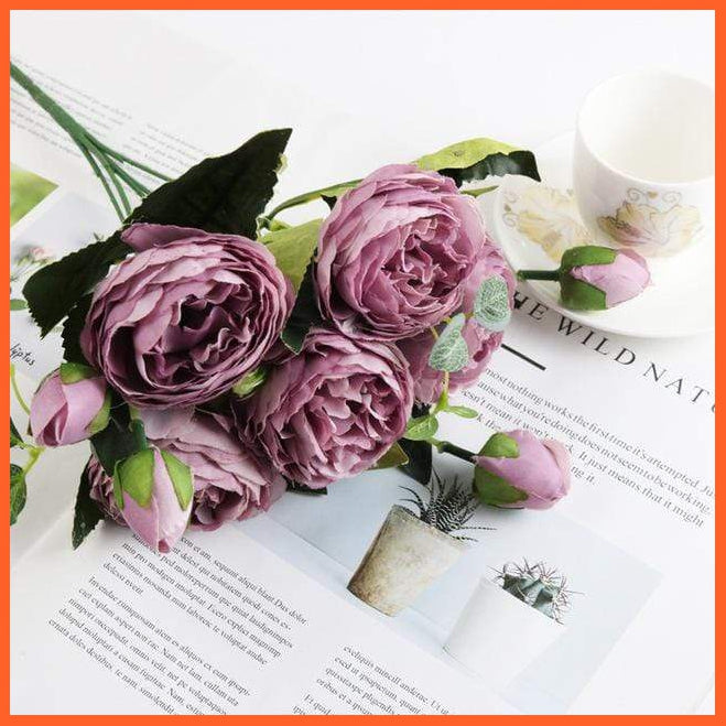 Artificial Silk Peony Flower Bouquet | whatagift.com.au.