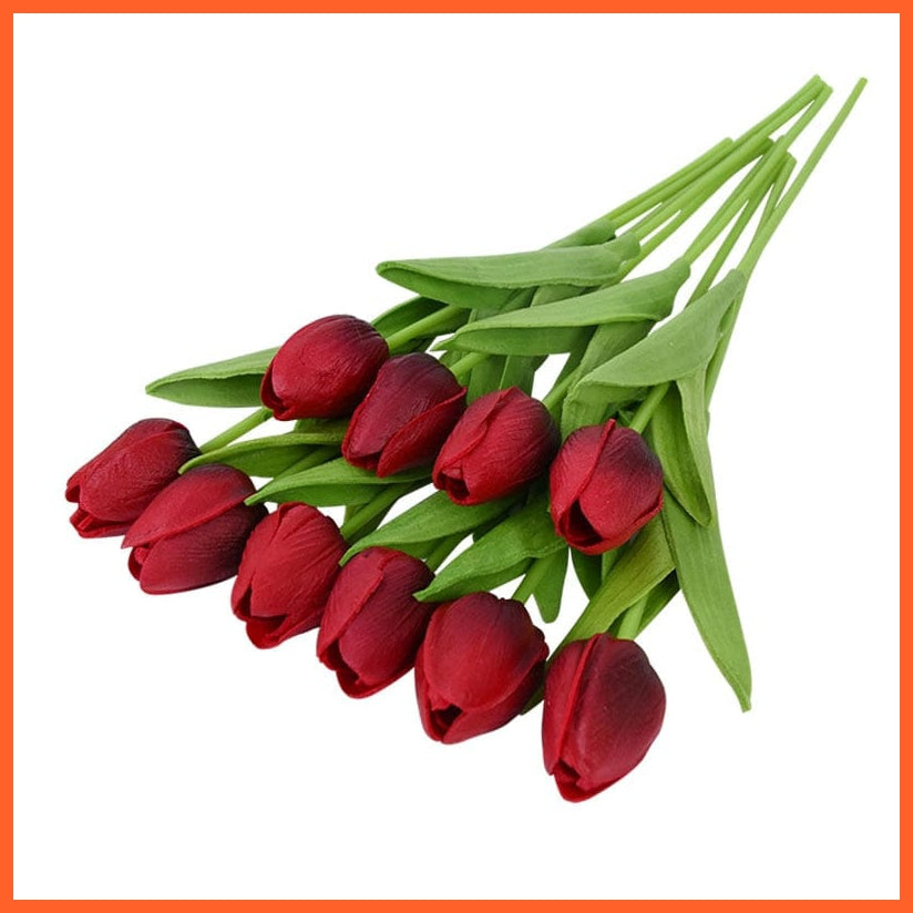 whatagift.com.au Q 10PCS Tulip Artificial Flower for Wedding Decoration Home Decore