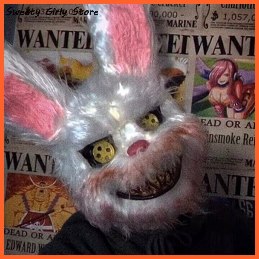 whatagift.com.au Rabbit Cosplay Halloween Party Mask | Scary Head Cover Halloween Carnival Costume Headgear