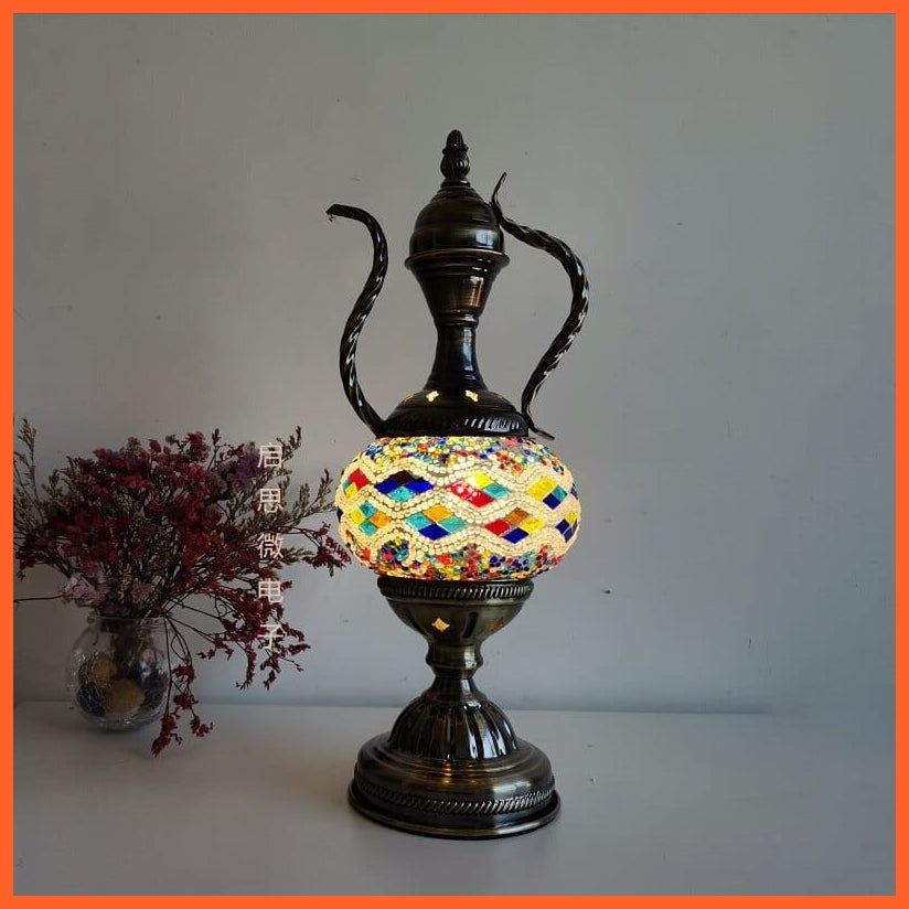 whatagift.com.au RDM2 / EU plug Mediterranean style Turkish Mosaic Table Lamp | Handcrafted Mosaic Glass Romantic Bed light