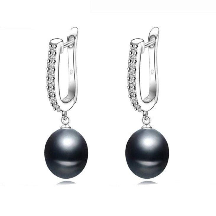 whatagift.com.au Real Natural Black Pearl Earrings For Women