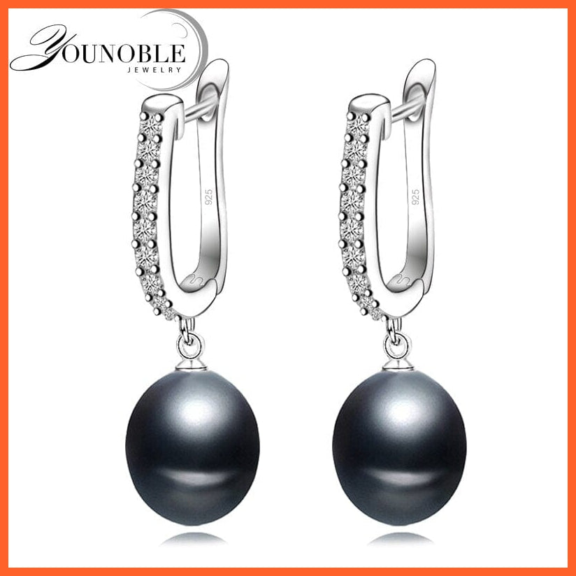 whatagift.com.au Real Natural Black Pearl Earrings For Women