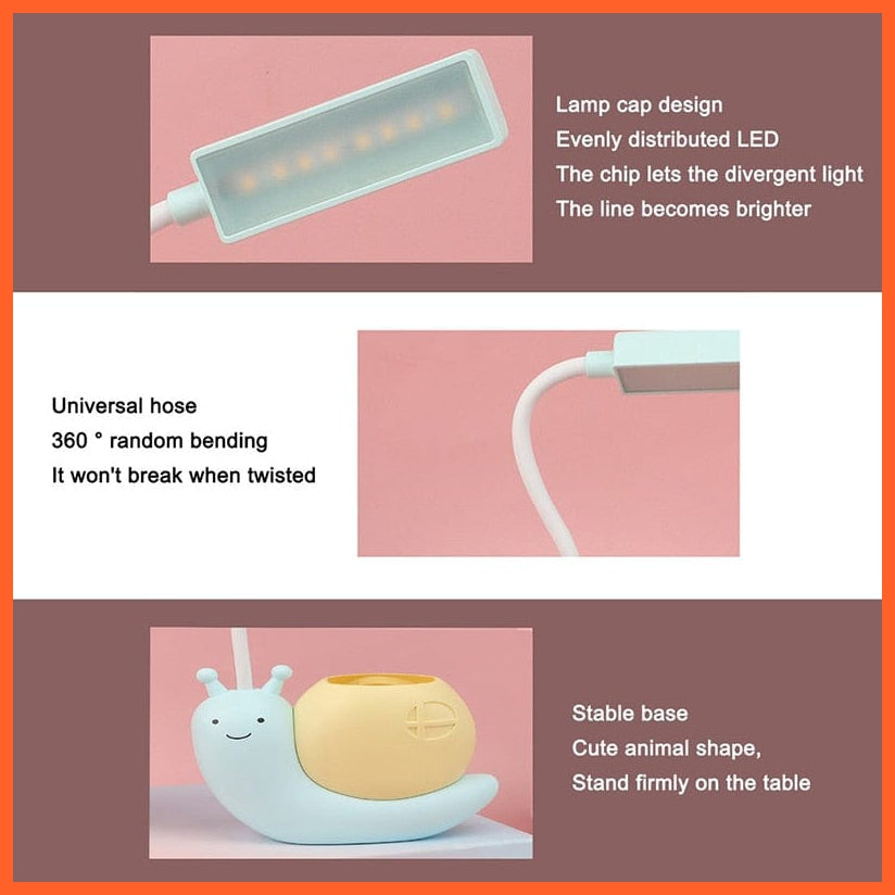 whatagift.com.au Rechargeable Bedroom Cute Desk Lamp and Pen Holder | Night Lamp For Home Decor