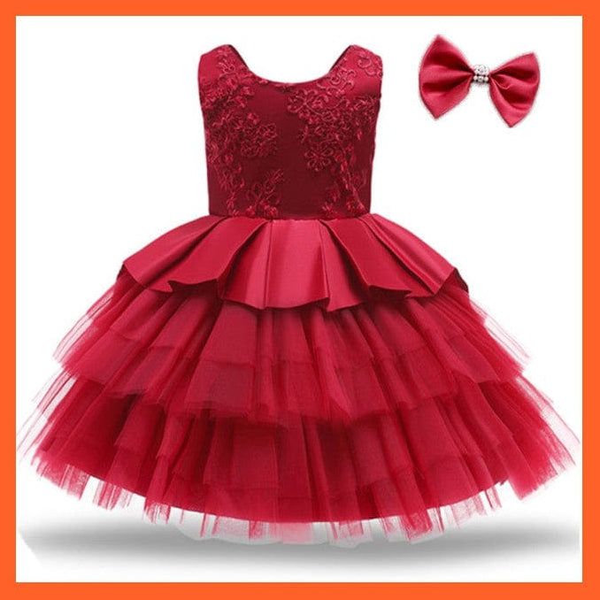 whatagift.com.au red 02 / 9M Baby Girls Red Birthday Long Sleeve Backless Dresses