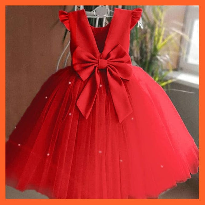 whatagift.com.au Red 1 / 12M Baby Girls Gown Dresses For Toddler Kids