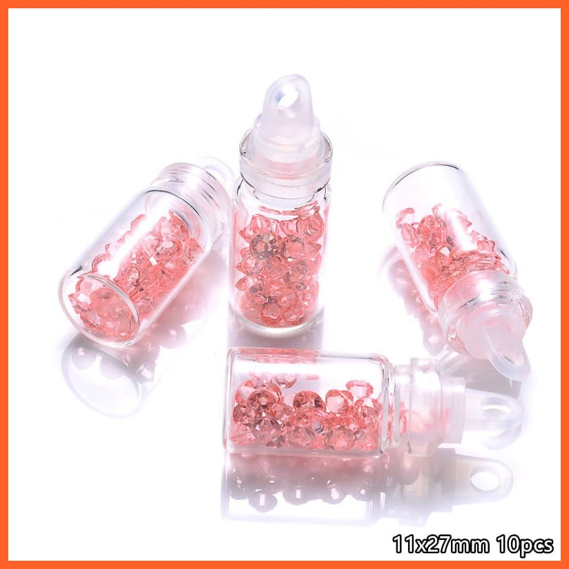 whatagift.com.au Red 11x27mm 10Pcs/Lot Conch Shell Glass Resin Wish Bottle Pendants Charms For Necklace