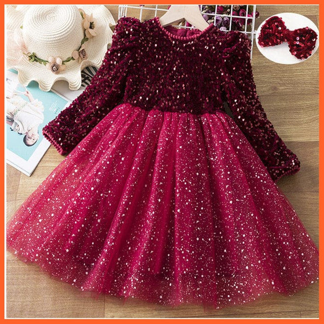 whatagift.com.au Red 2-2 / 8 long sleeves Beautiful Girls dress