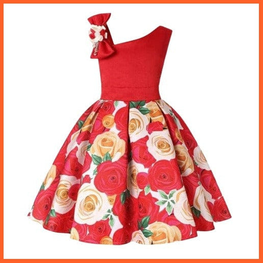 whatagift Floral Print Dresses For Girls