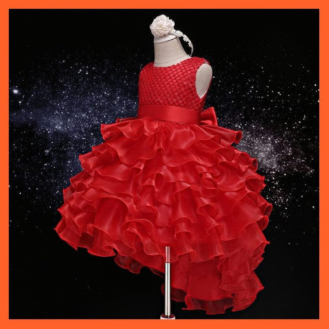 whatagift.com.au Red / 2T Girl Formal Ball Gown Dress