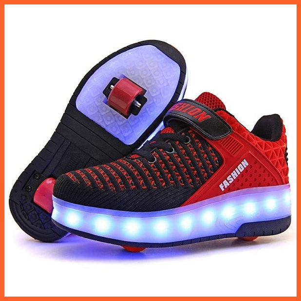 whatagift.com.au Red / 3 Copy of LED Sneakers With Wheels for Kids | USB Charging LED Light Roller Skate Shoes