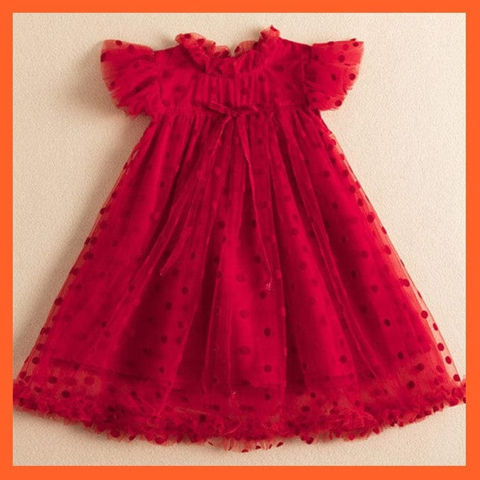 whatagift.com.au Red 6-1 / 3T Girls Lace Dress New Floral Kids Dresses For Girls