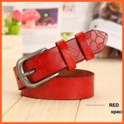 Genuine Leather Floral Carved Belts | whatagift.com.au.