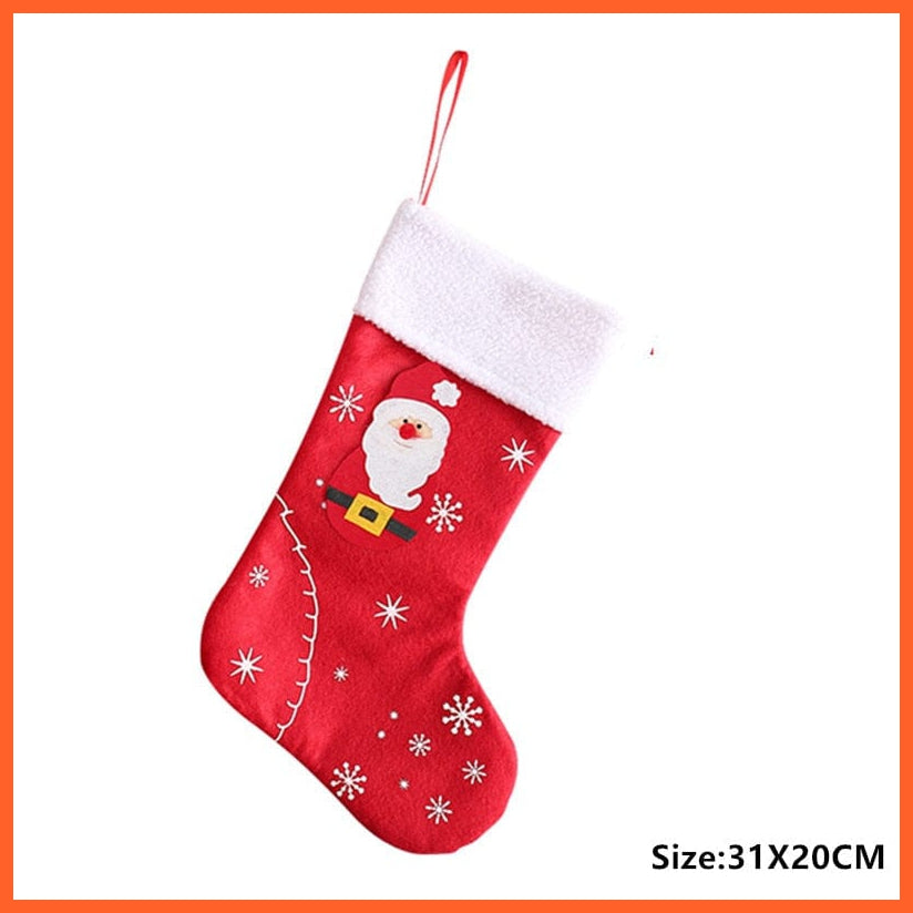 whatagift.com.au red santa claus Navidad Christmas Stocking Santa Sacks Gift Christmas Decorations for Home Candy Bag Hanging Xmas Tree Ornament New Year 2023