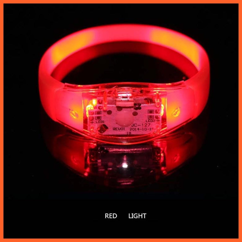 whatagift.com.au red Silicone Sound Controlled LED Light Bracelet | Activated Glow Halloween Flash Wristband