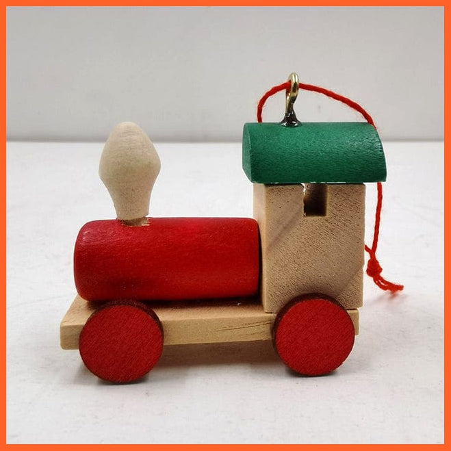 whatagift.com.au Red Wooden Train Christmas Decoration for Home