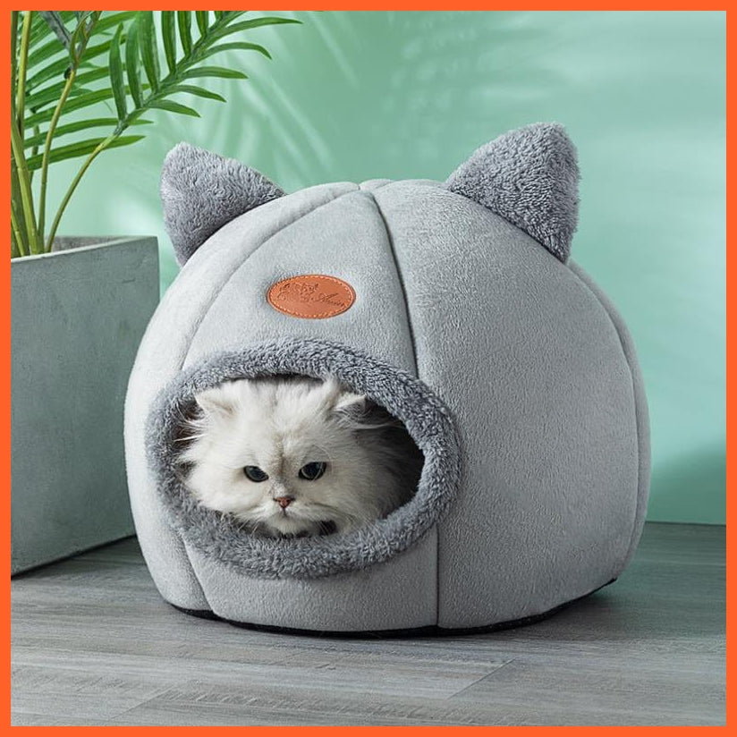 whatagift.com.au Removable Warm Winter Cat Bed |  Stuffed With PP Cotton Cat house For Pet With Non-slip Bottom