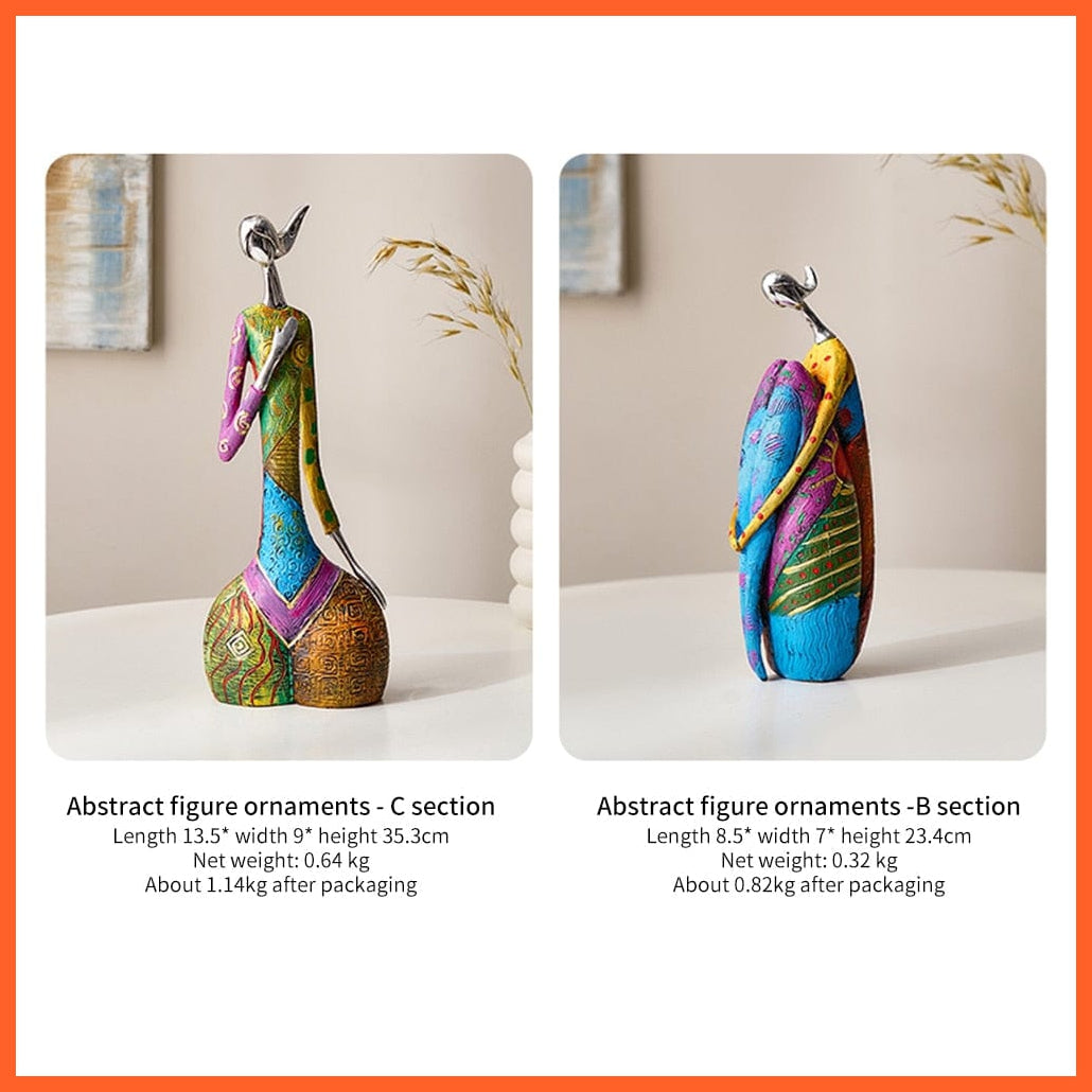 whatagift.com.au Resin Exotic Woman Colorful Art Figurine for Interior | Statue For Home Decoration