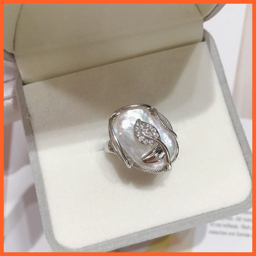 whatagift.com.au Resizable / China / Silver Baroque Real Natural Freshwater Pearl Gold Plating Women Ring