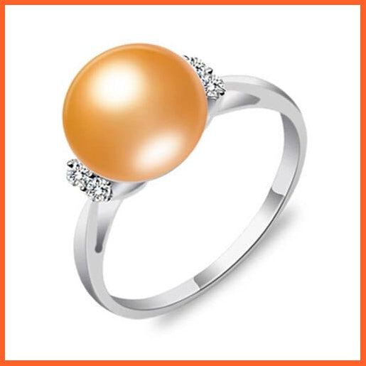 whatagift.com.au Resizable / Gold Natural Freshwater Pearl Silver Jewelry Rings For Women