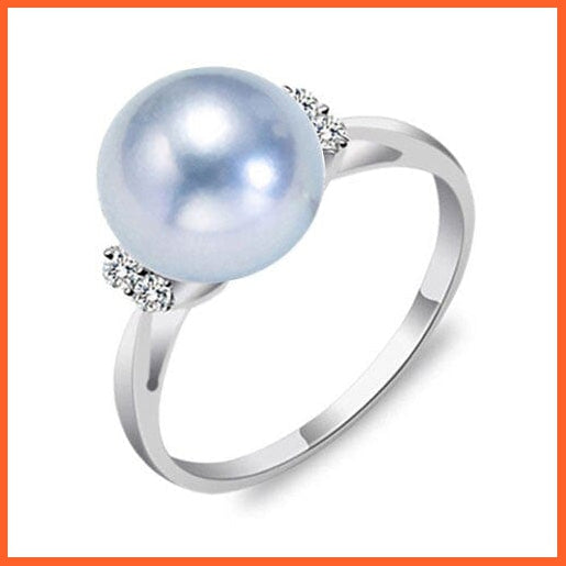 whatagift.com.au Resizable / Gray Natural Freshwater Pearl Silver Jewelry Rings For Women