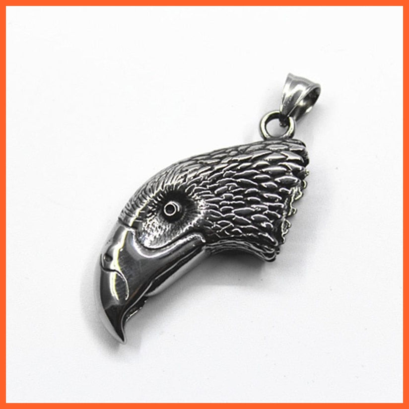 whatagift.uk Retro Double-sided Three-Dimensional Eagle Head Pendant Necklace